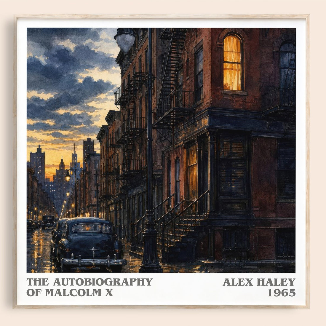 The Autobiography of Malcolm X literary book poster by Alex Haley – framed literary art print