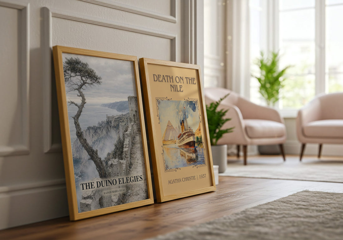The Duino Elegies watercolour print framed by window – literary home decor