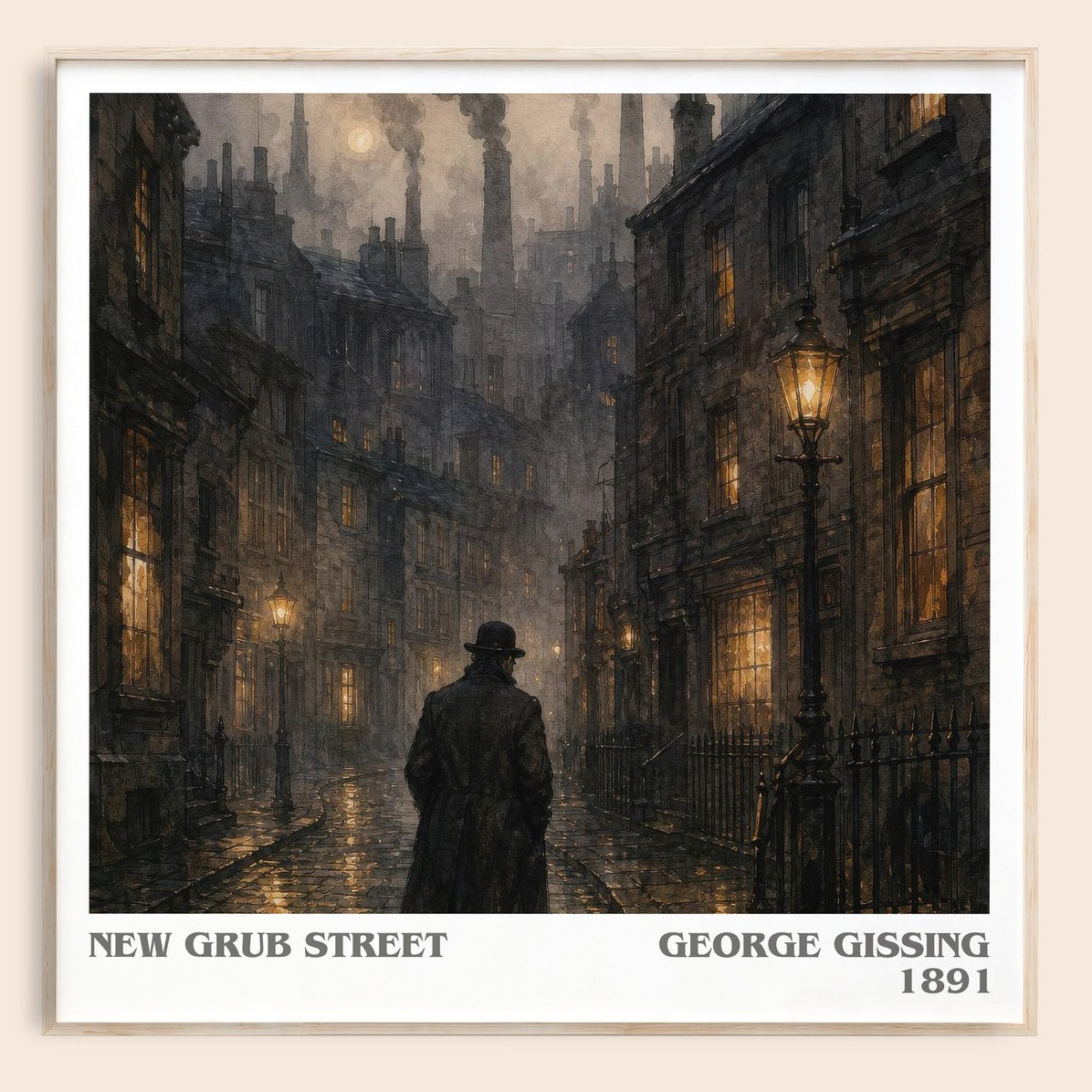 New Grub Street literary book poster by George Gissing – framed literary art print