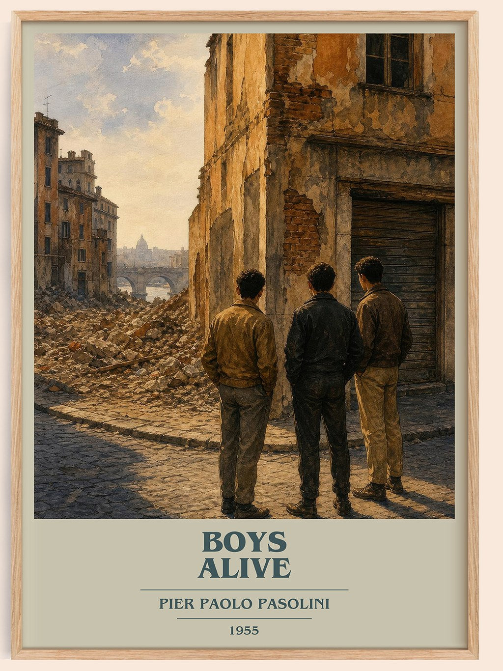 Boys Alive book cover book poster by Pier Paolo Pasolini – framed literary art print