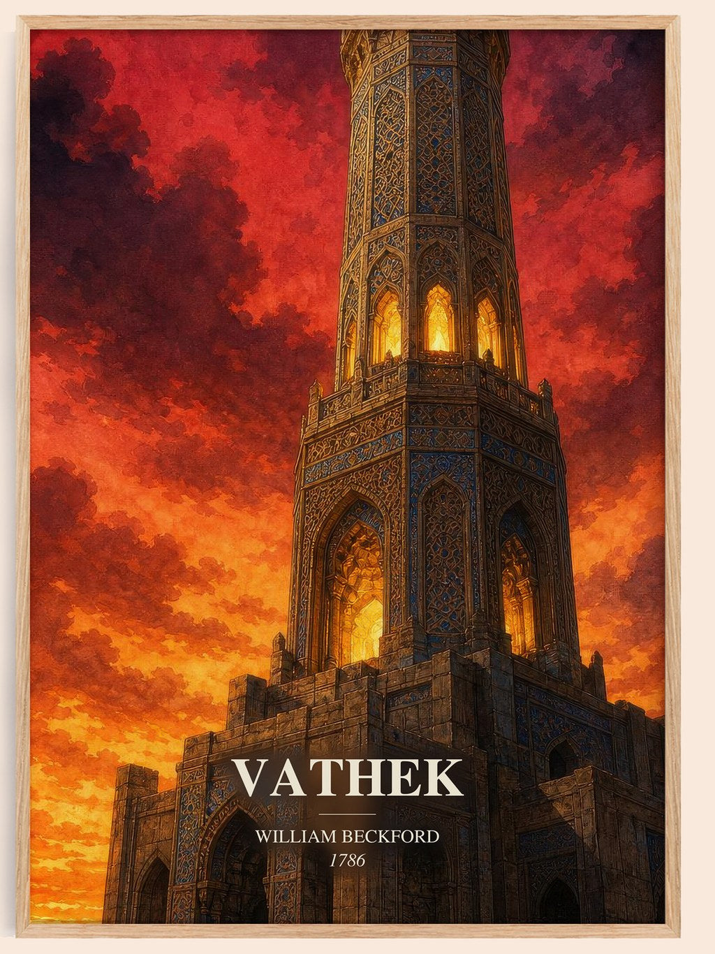 Vathek watercolour book poster by William Beckford – framed literary art print