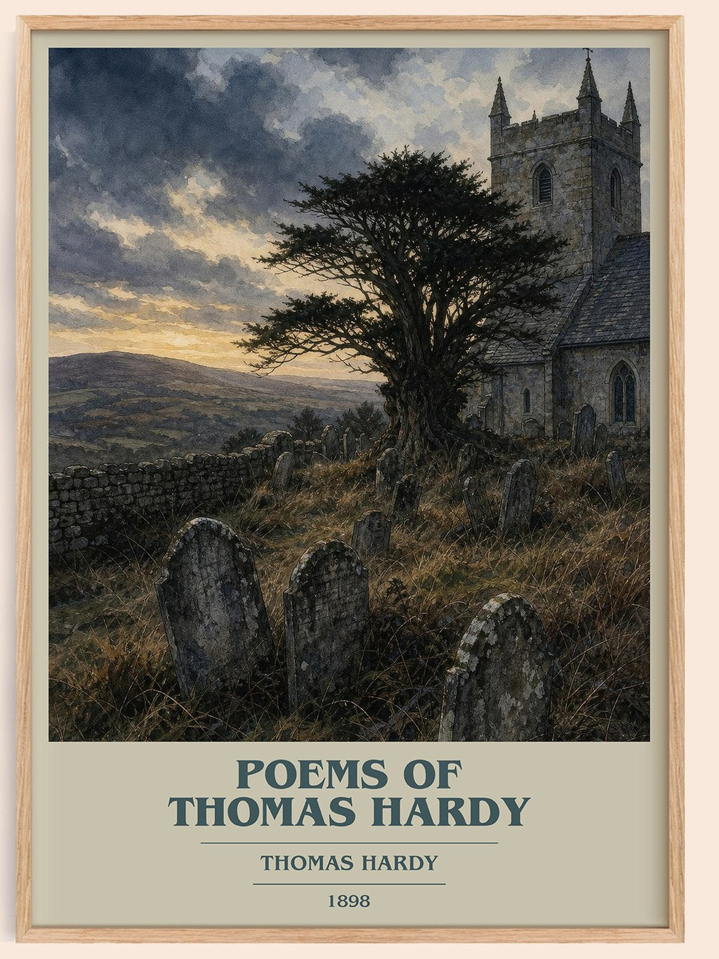 Poems Of Thomas Hardy book cover book poster by Thomas Hardy – framed literary art print