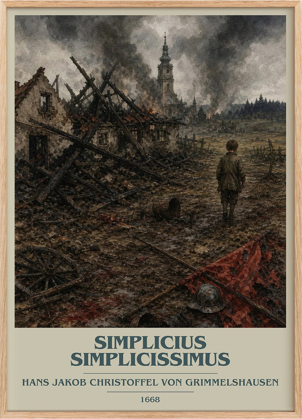 Simplicius Simplicissimus Book Cover Poster by H. Grimmelshausen