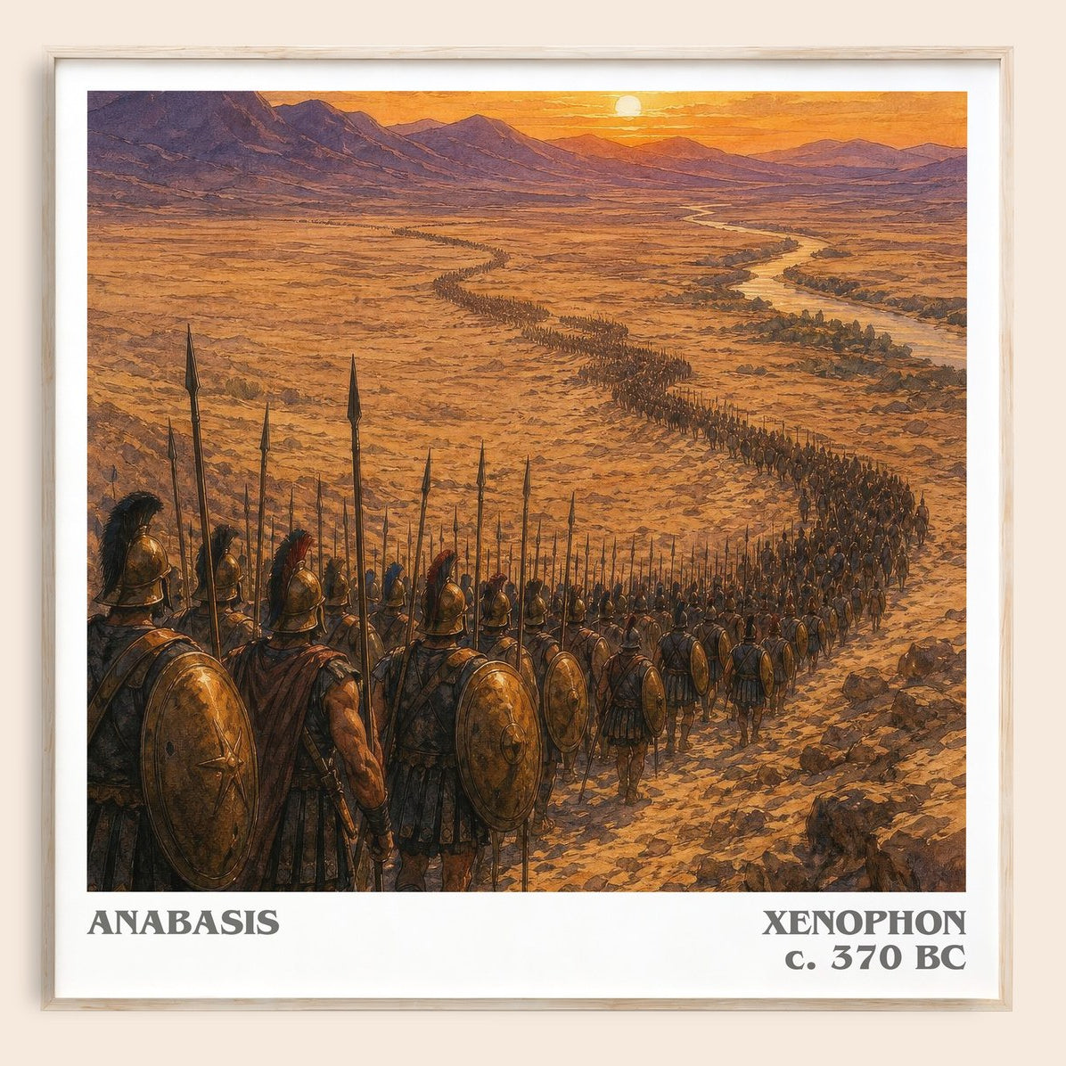 Anabasis literary book poster by Xenophon – framed literary art print
