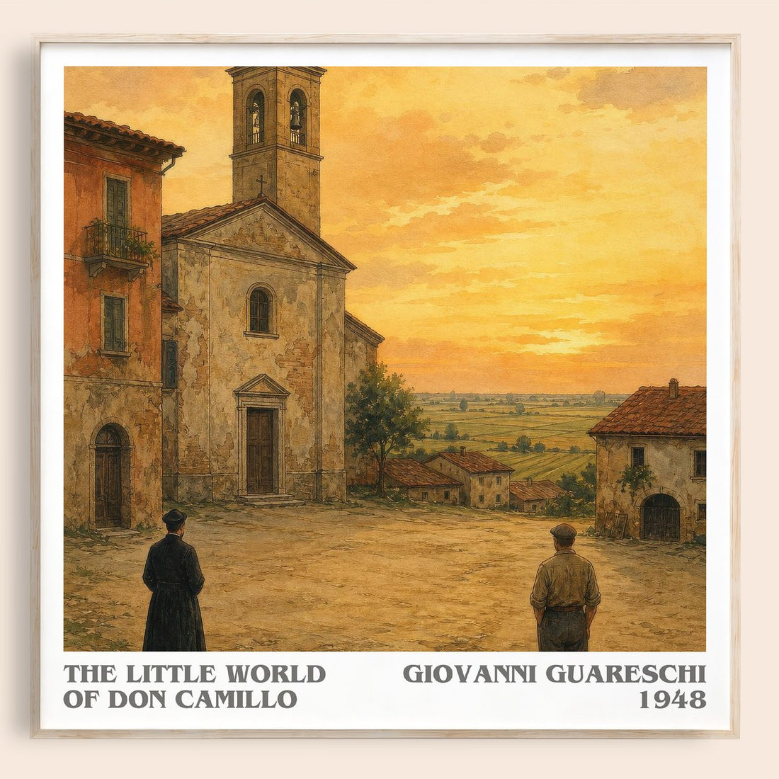 The Little World Of Don Camillo literary book poster by Giovanni Guareschi – framed literary art print