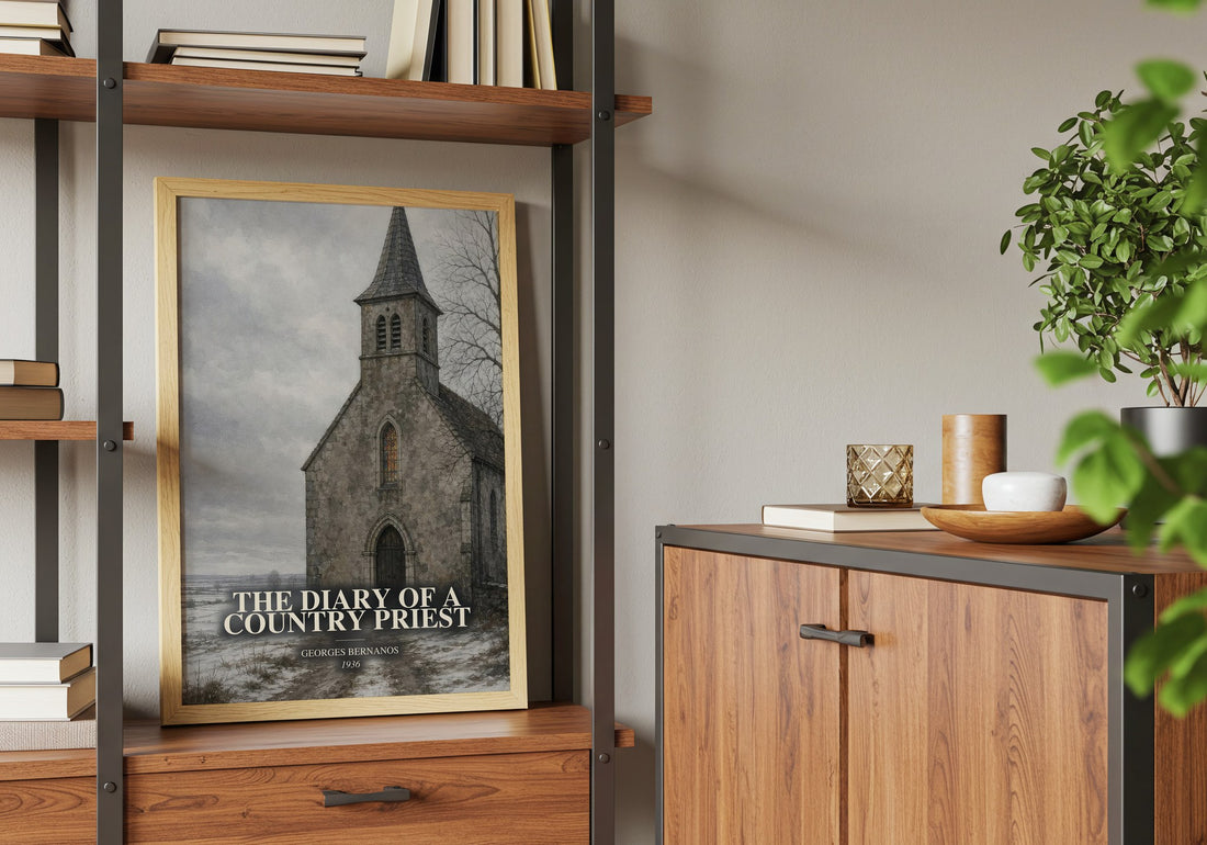 The Diary of a Country Priest book watercolour illustration paper finish options – matte satin gloss