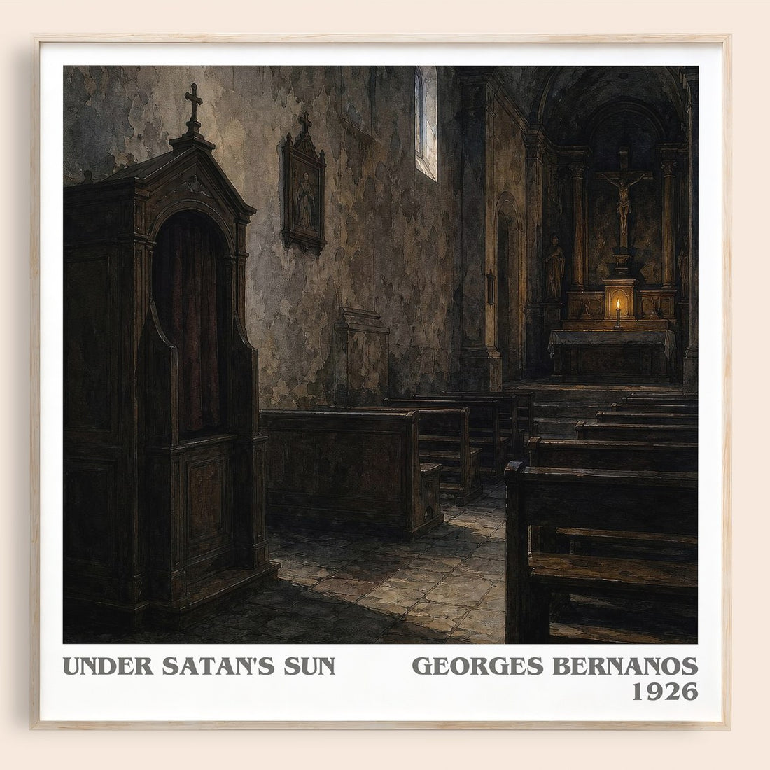 Under Satan's Sun literary book poster by Georges Bernanos – framed literary art print