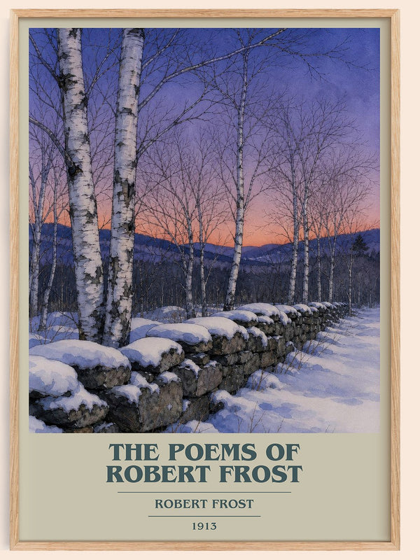 The Poems of Robert Frost book cover book poster by Robert Frost – framed literary art print