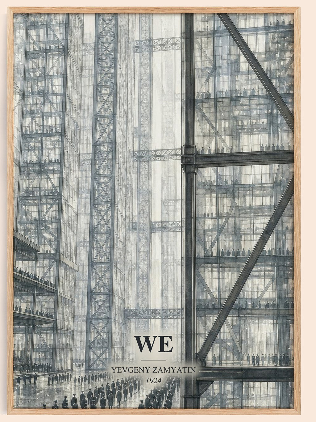 We watercolour book poster by Yevgeny Zamyatin – framed literary art print