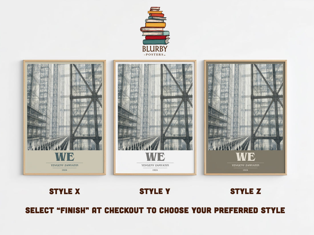 We book cover print in frame leaning in hallway – dystopian wall art