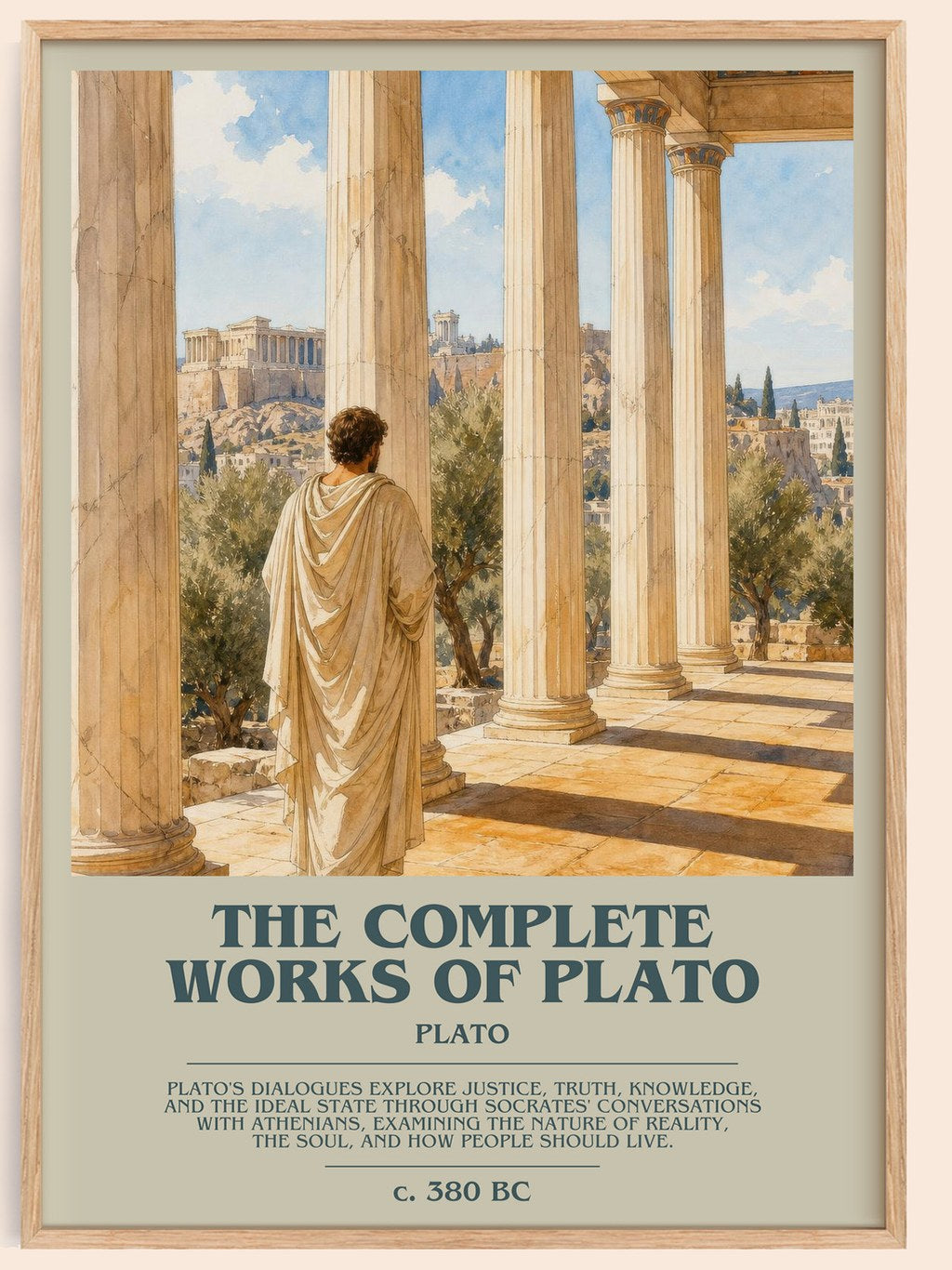 The Complete Works of Plato bookish book poster by Plato – framed literary art print