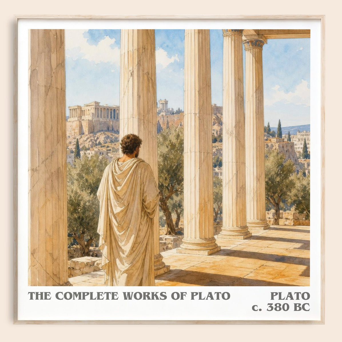 The Complete Works of Plato literary book poster by Plato – framed literary art print