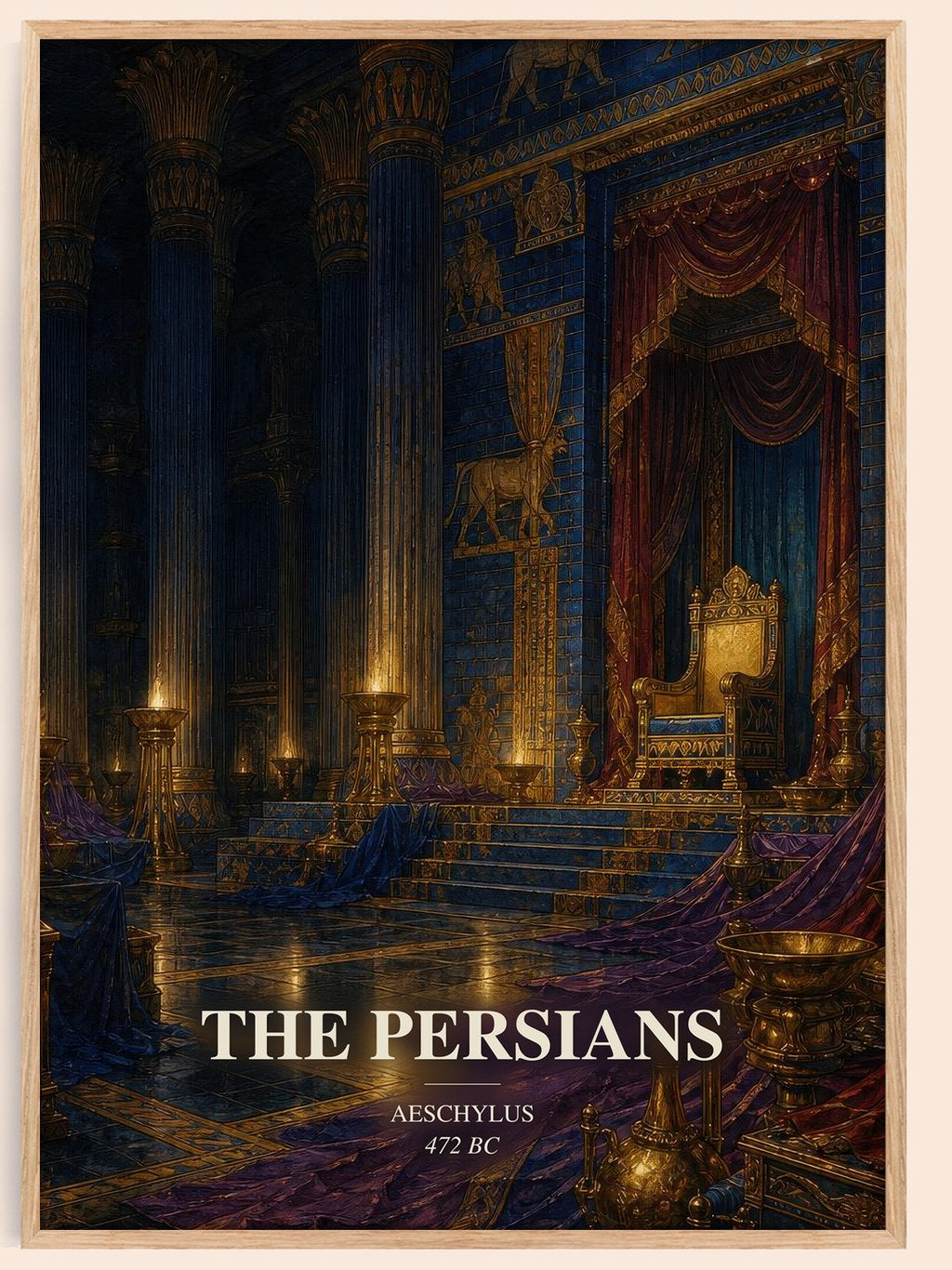 The Persians watercolour book poster by Aeschylus – framed literary art print
