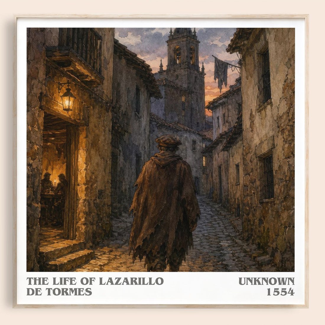 The Life of Lazarillo de Tormes literary book poster by Unknown – framed literary art print