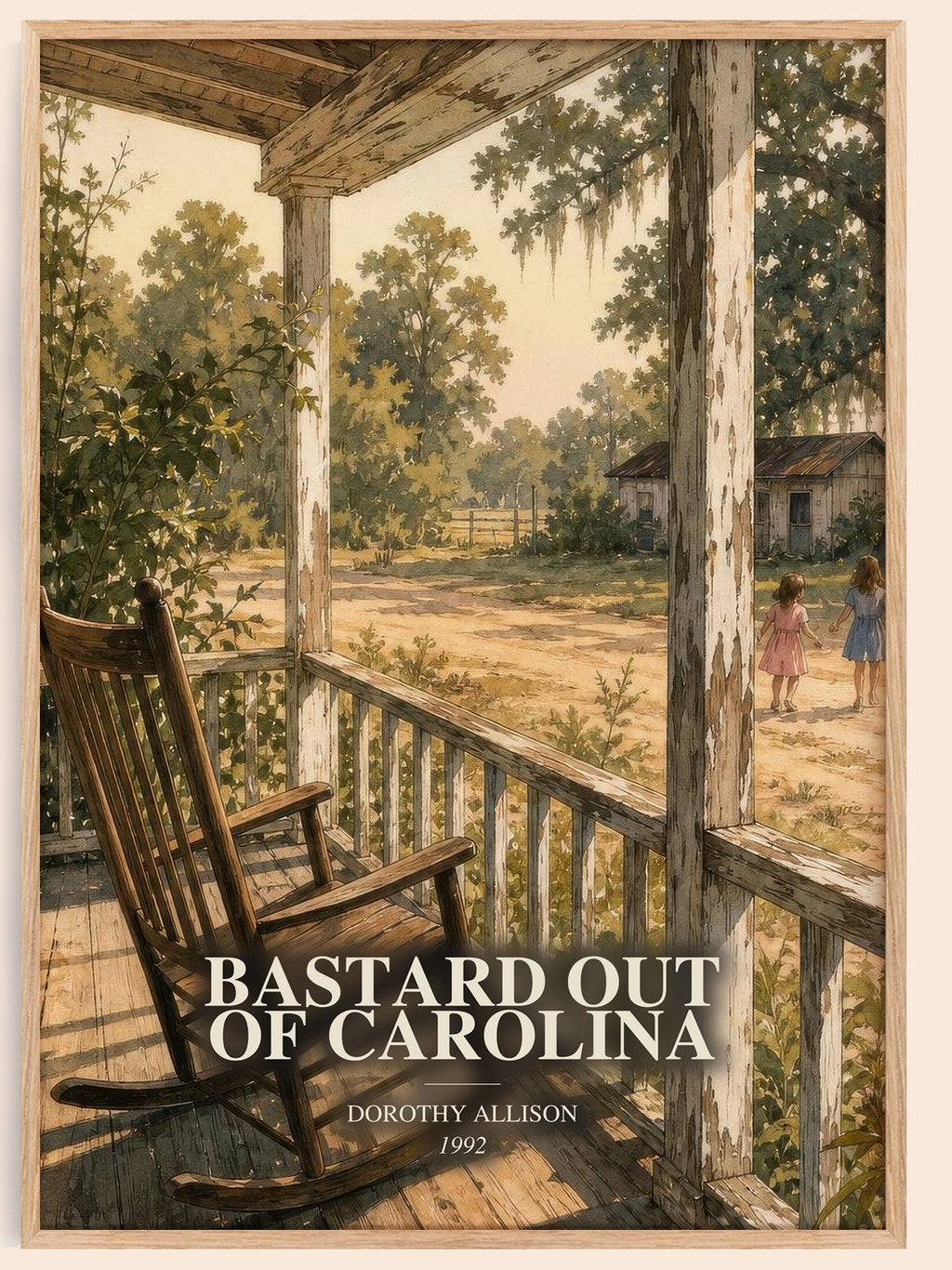 Bastard Out of Carolina watercolour book poster by Dorothy Allison – framed literary art print