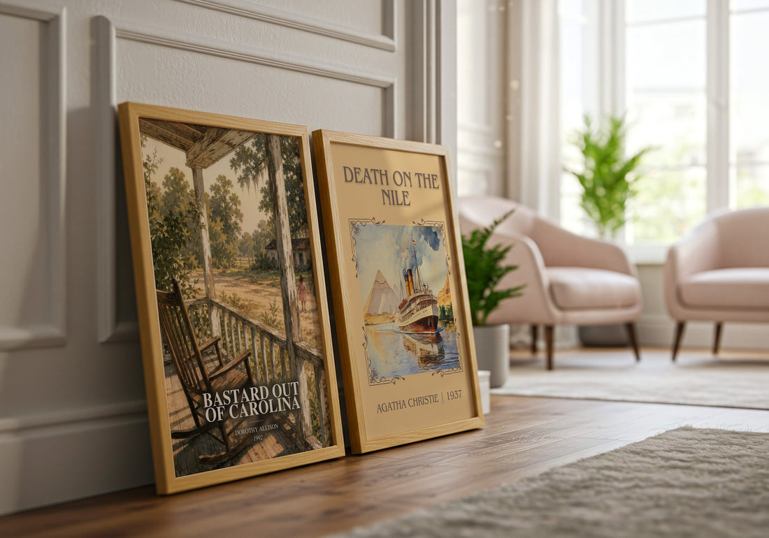 Bastard Out of Carolina watercolour print framed by window – literary home decor