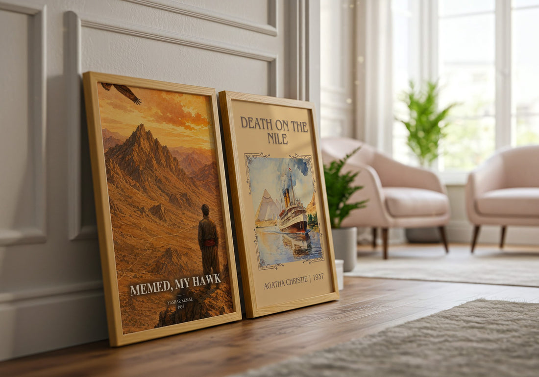 Memed, My Hawk watercolour print framed by window – literary home decor