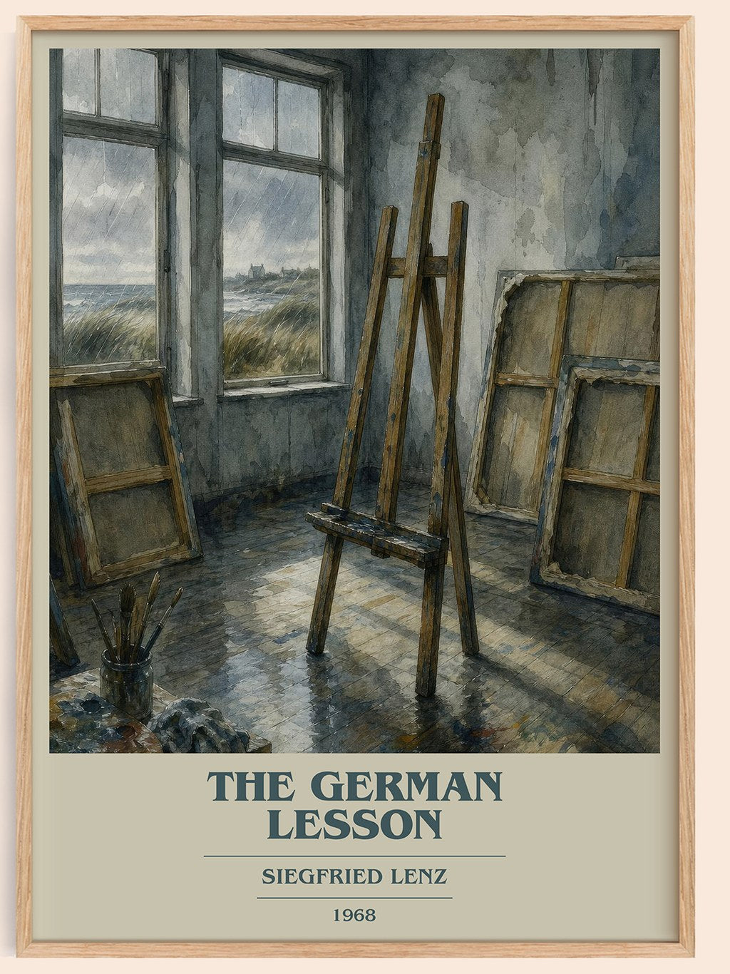 The German Lesson book cover book poster by Siegfried Lenz – framed literary art print
