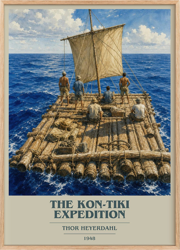 The Kon-Tiki Expedition Book Cover Poster by Thor Heyerdahl