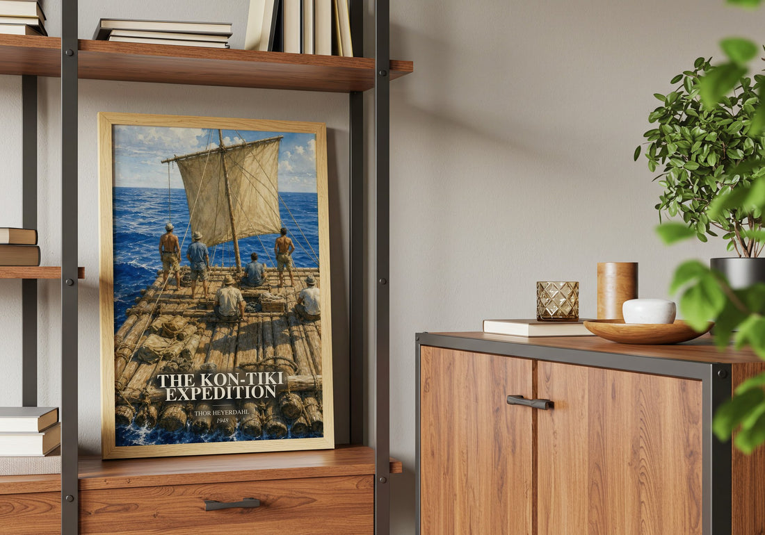 The Kon-Tiki Expedition book watercolour illustration paper finish options – matte satin gloss