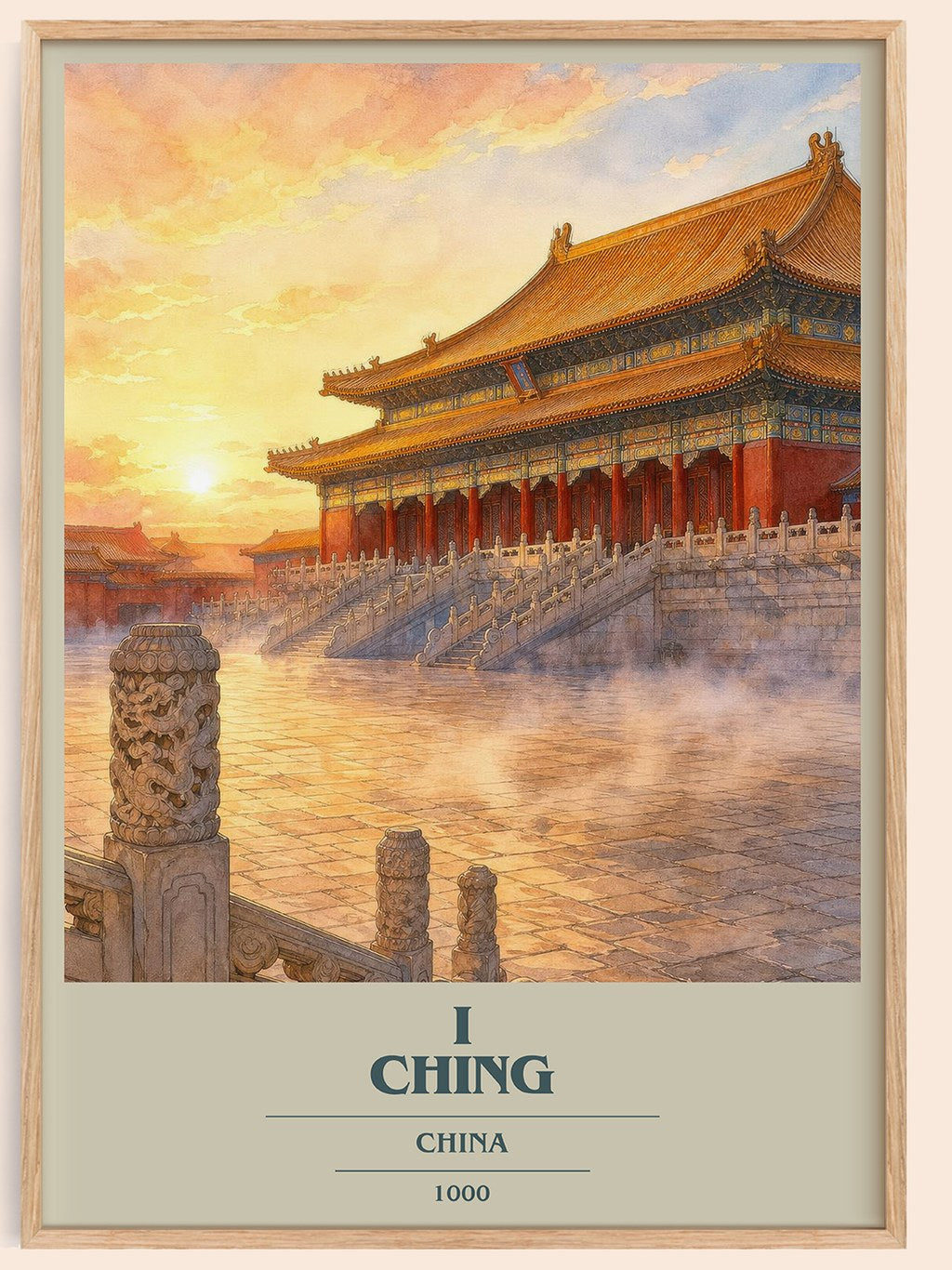 I Ching book cover book poster by China – framed literary art print
