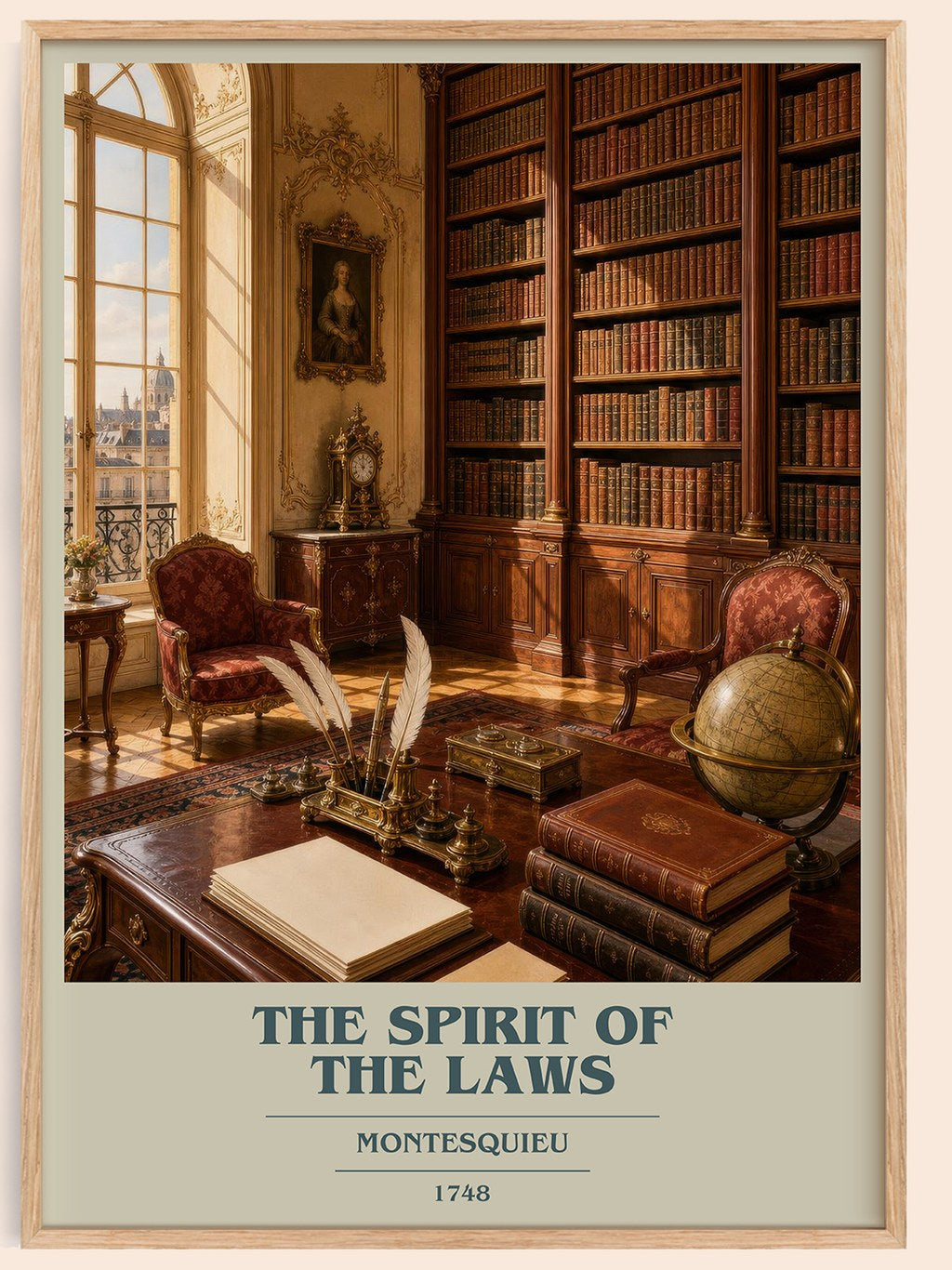 The Spirit Of The Laws book cover book poster by Montesquieu – framed literary art print