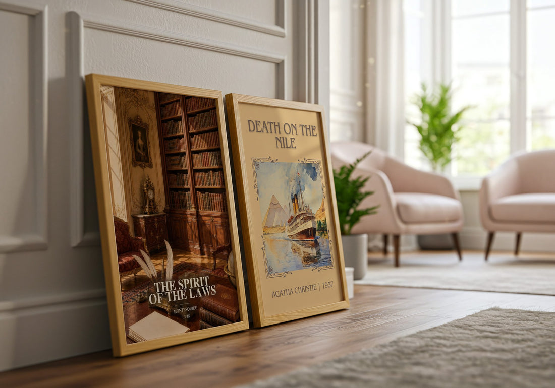 The Spirit Of The Laws watercolour print framed by window – literary home decor