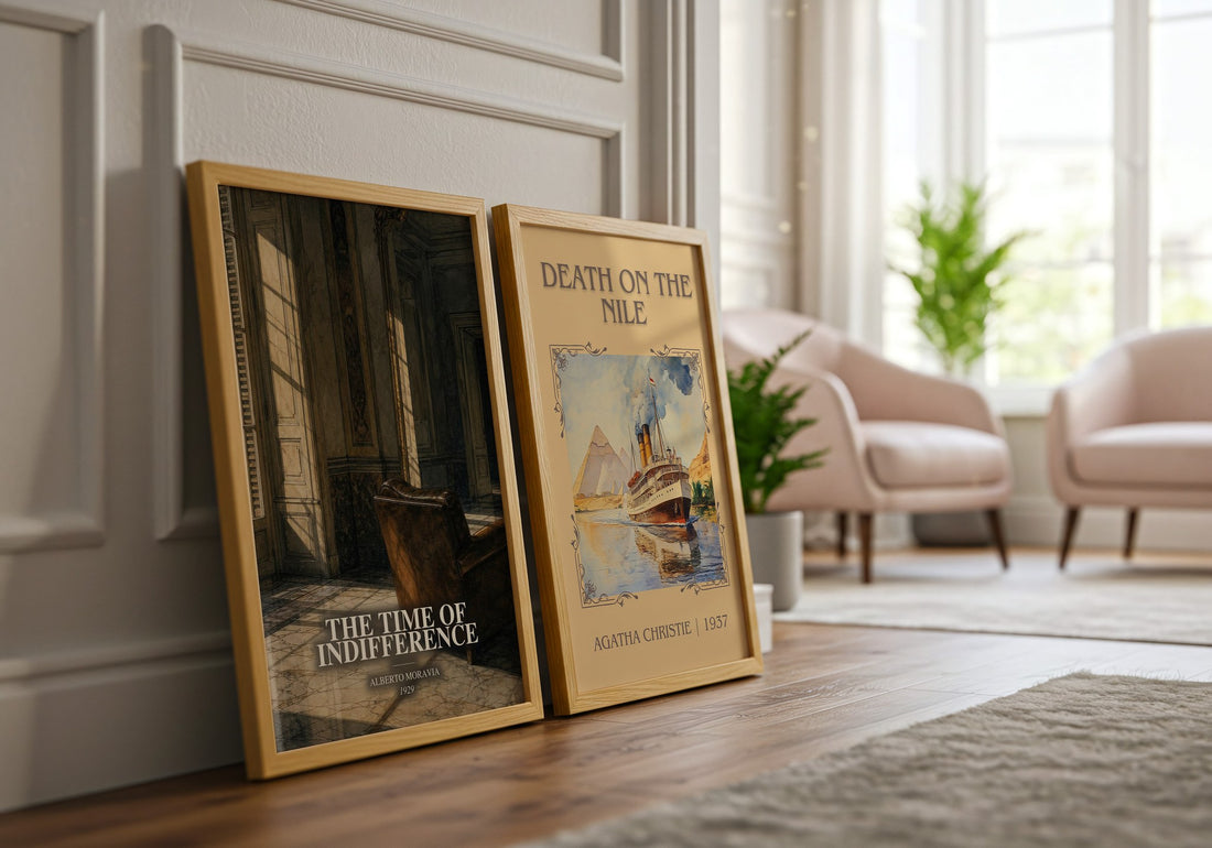 The Time of Indifference watercolour print framed by window – literary home decor