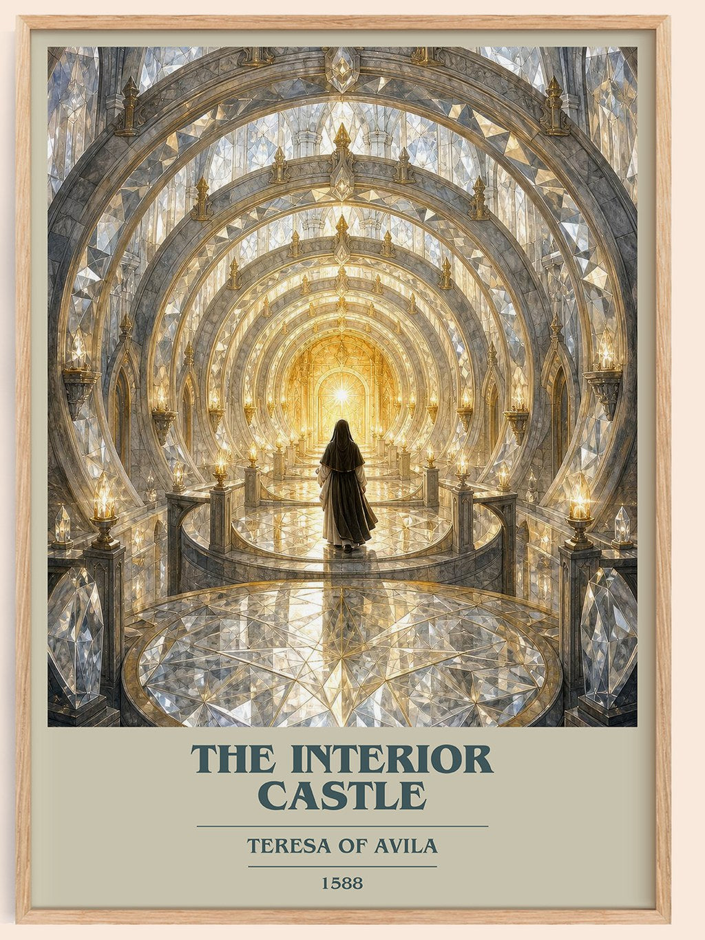 The Interior Castle book cover book poster by Teresa of Avila – framed literary art print
