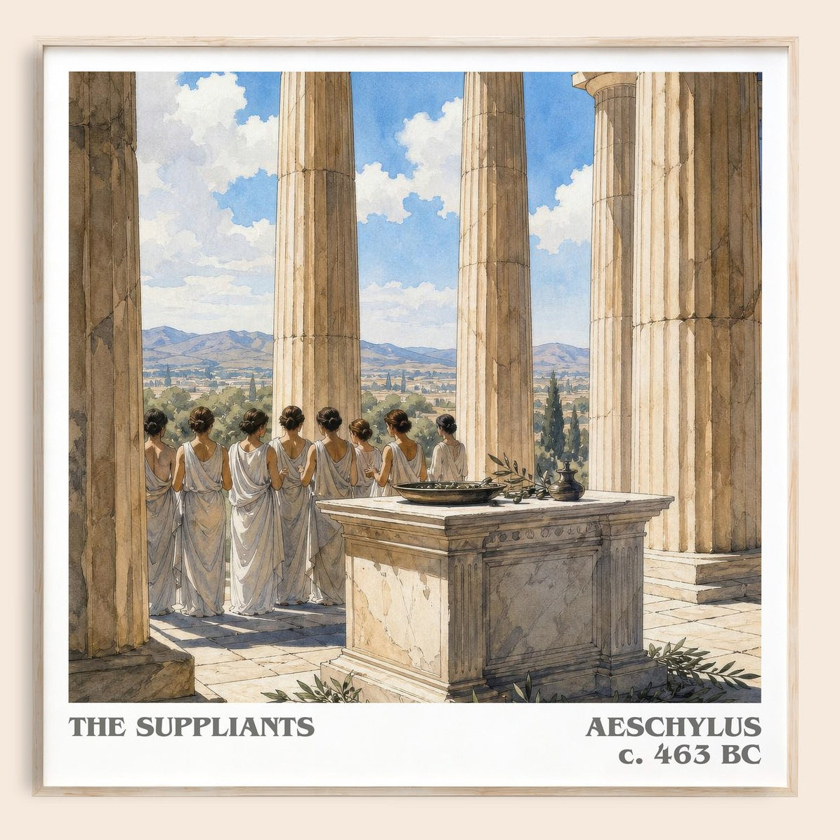 The Suppliants literary book poster by Aeschylus – framed literary art print