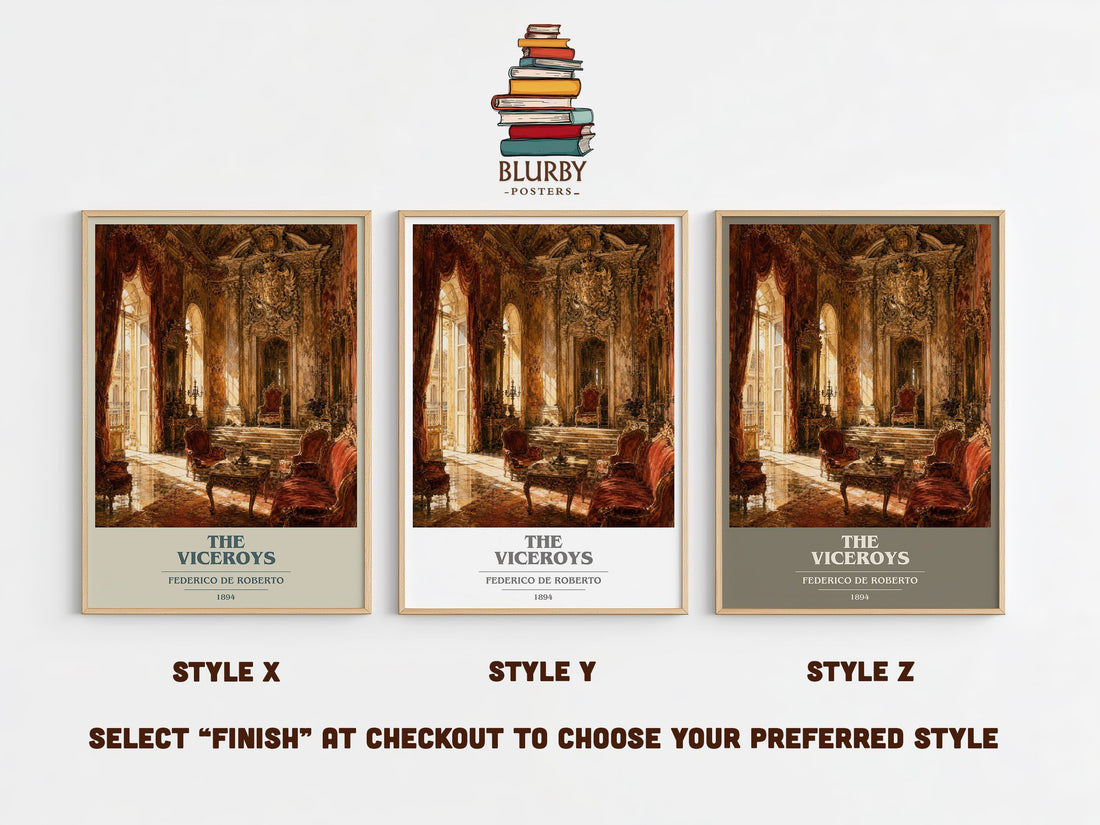 The Viceroys book cover print in frame leaning in hallway – historical fiction wall art