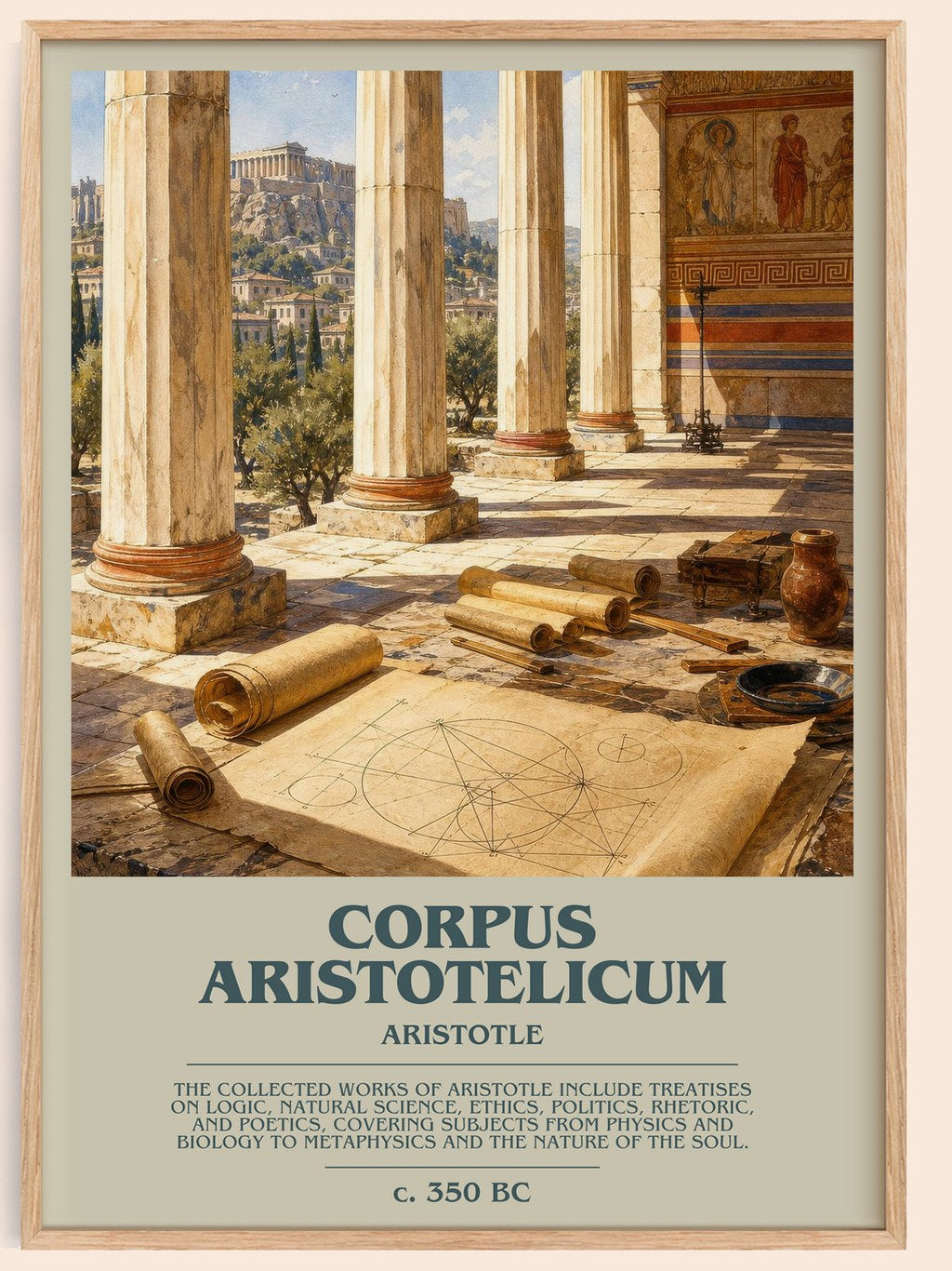 Corpus Aristotelicum bookish book poster by Aristotle – framed literary art print