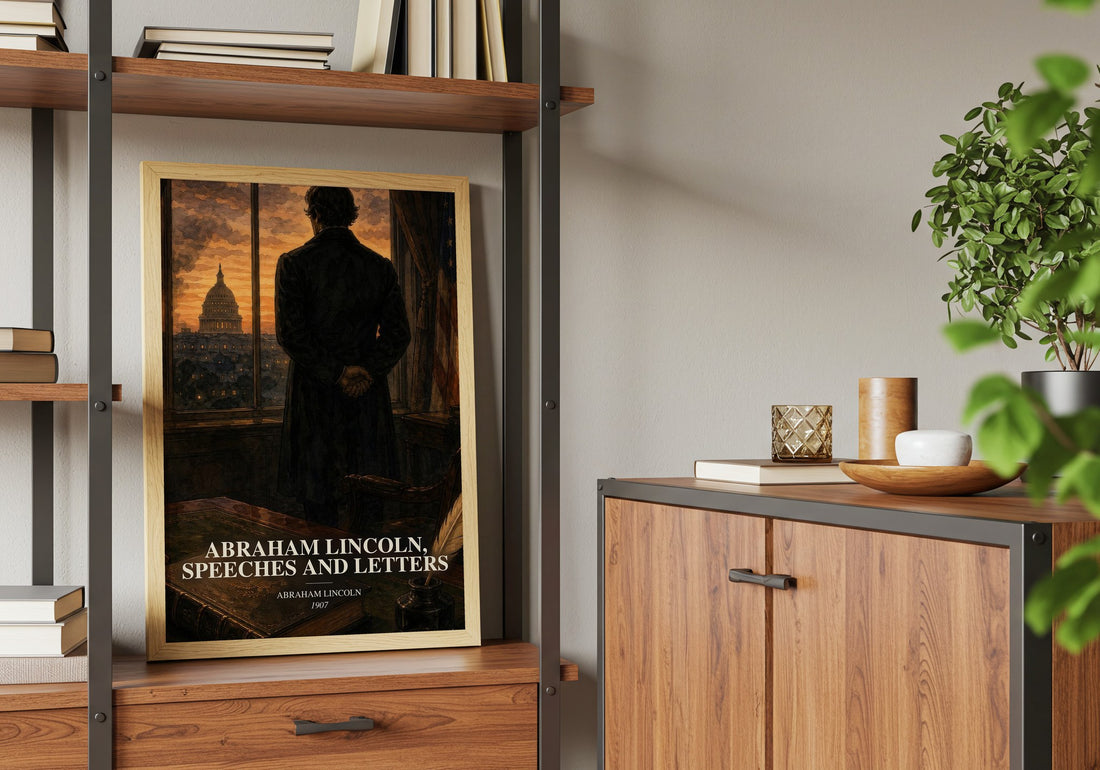 Abraham Lincoln, Speeches And Letters book watercolour illustration paper finish options – matte satin gloss