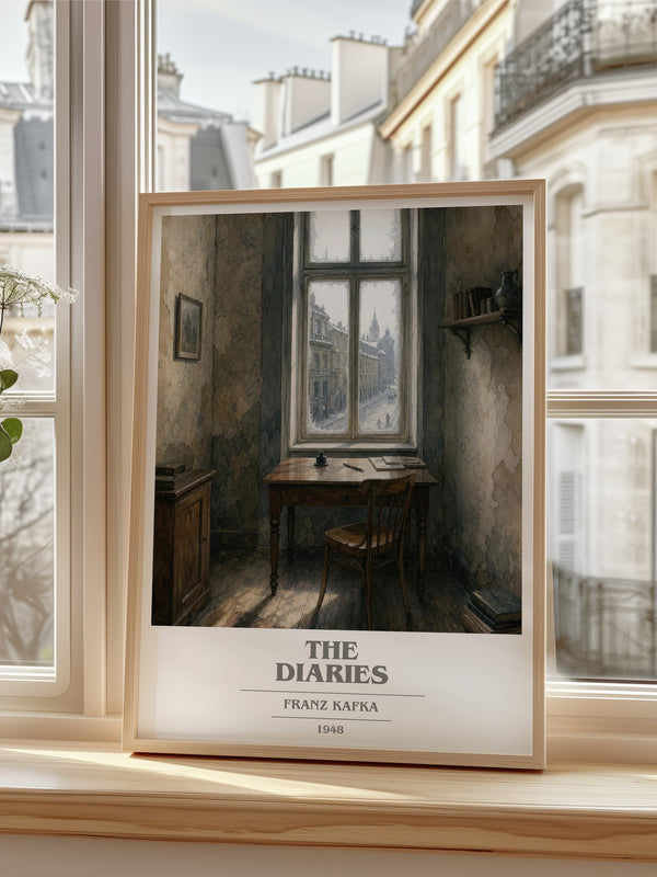 The Diaries book cover poster colour and style options – Franz Kafka book art