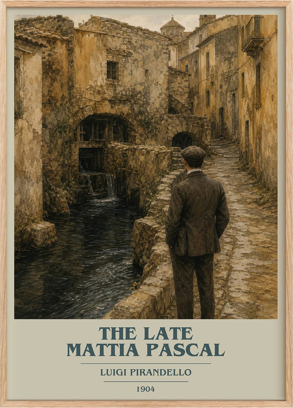 The Late Mattia Pascal Book Cover Poster by Luigi Pirandello