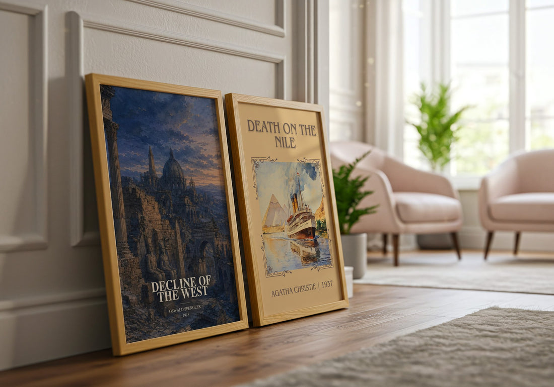 Decline of the West watercolour print framed by window – literary home decor