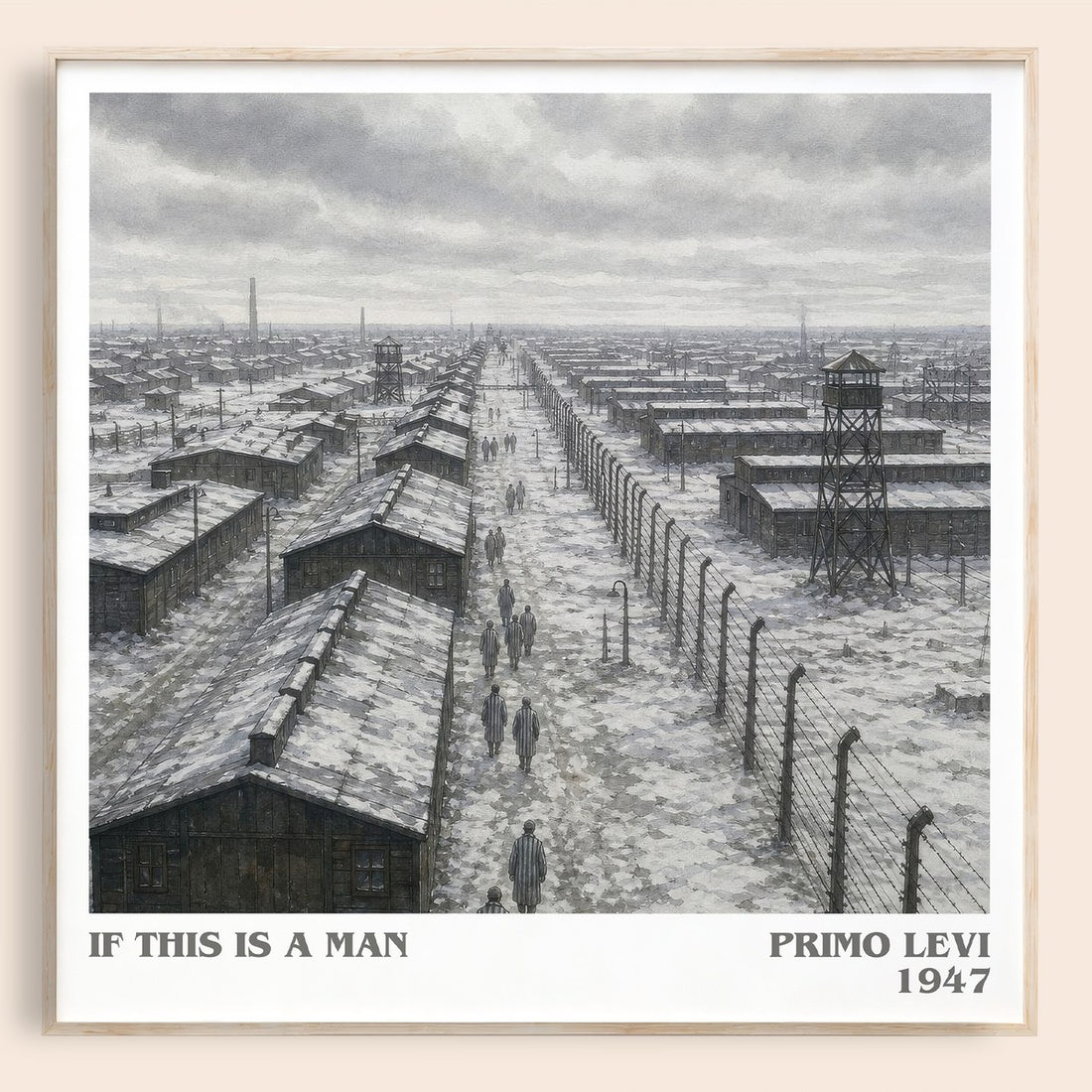If This Is a Man literary book poster by Primo Levi – framed literary art print