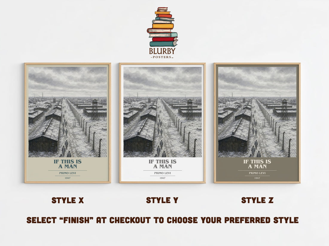 If This Is a Man book cover print in frame leaning in hallway – memoir wall art (mockup)