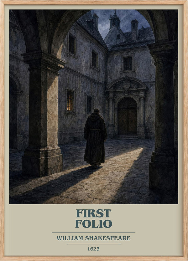 First Folio Book Cover Poster by William Shakespeare