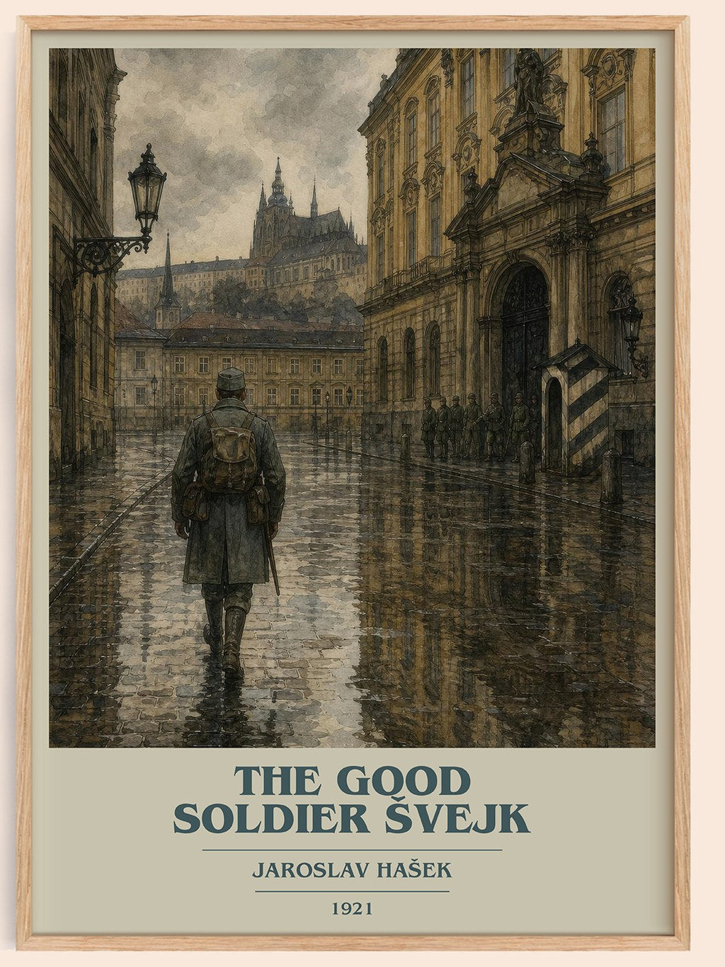 The Good Soldier Švejk book cover book poster by Jaroslav Hašek – framed literary art print