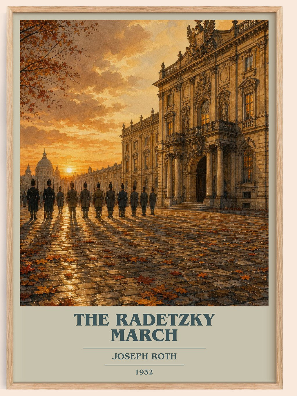 The Radetzky March book cover book poster by Joseph Roth – framed literary art print