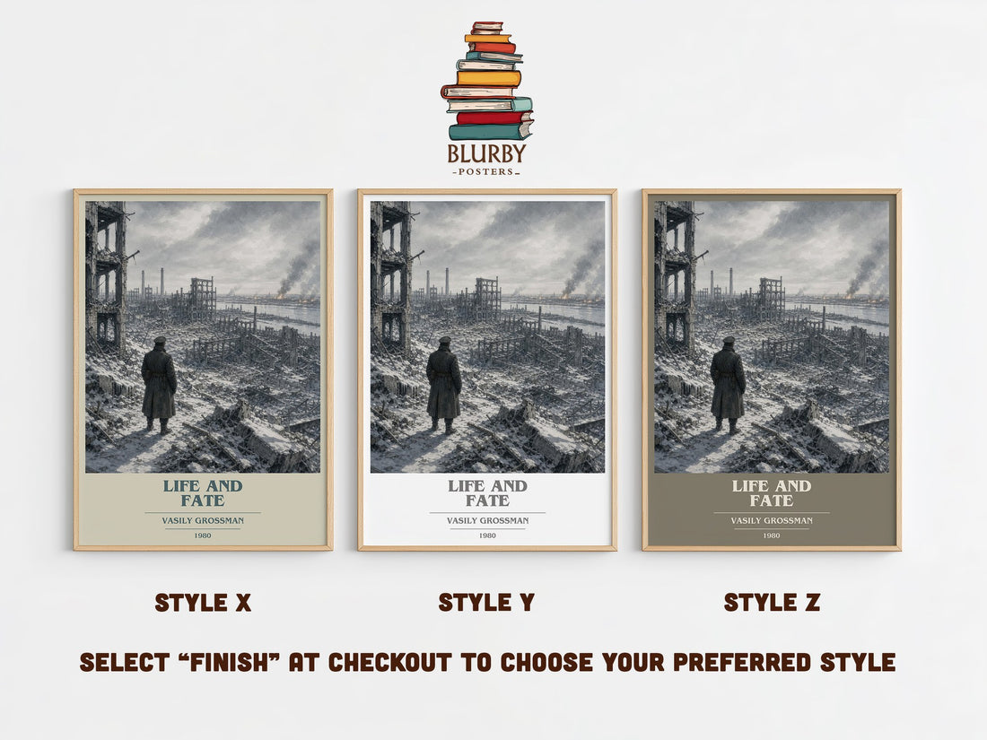 Life and Fate Book Cover Poster by Vasily Grossman – Style X, Y and Z side by side – choose your finish