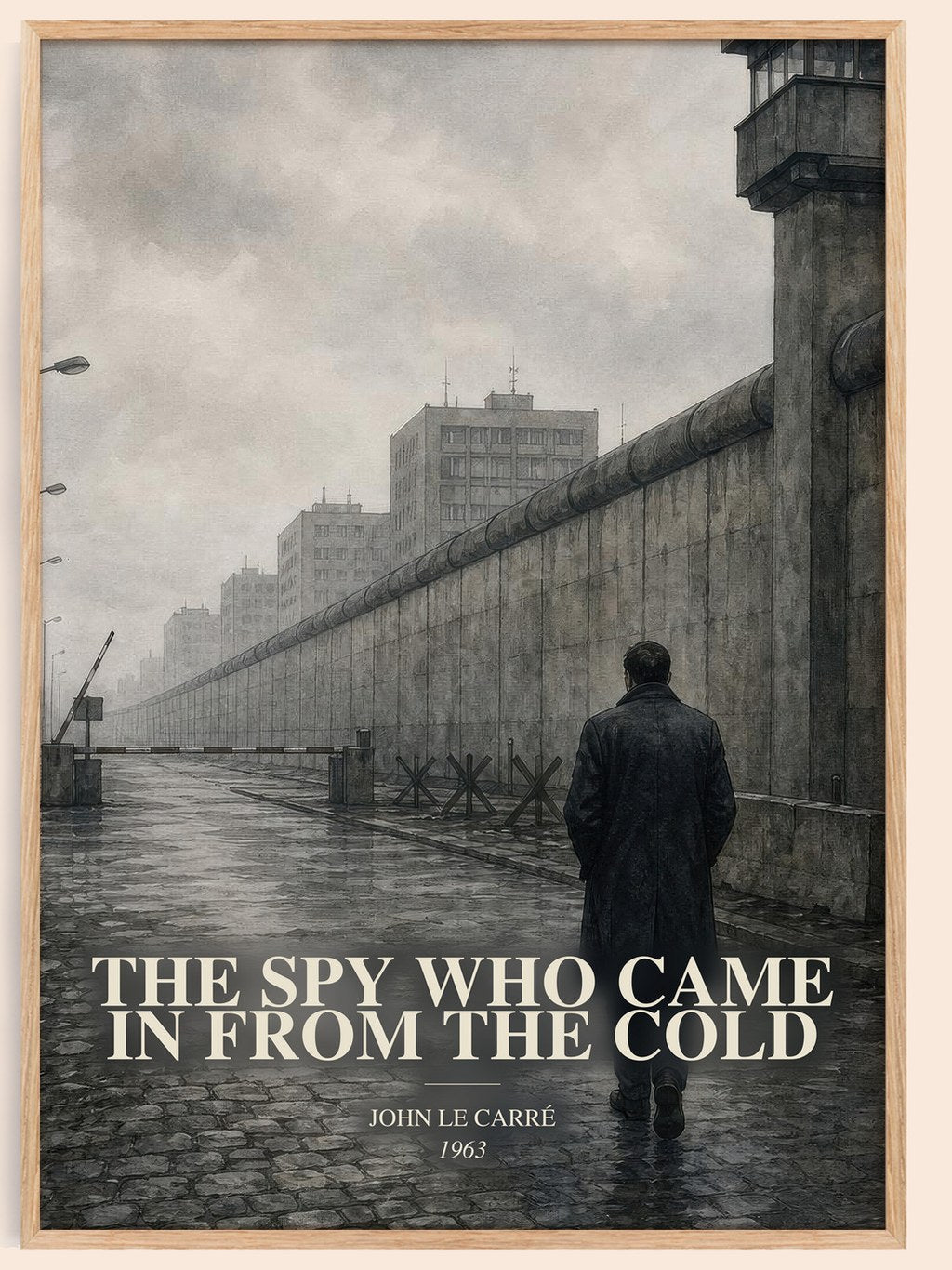 The Spy Who Came in From the Cold watercolour book poster by John le Carré – framed literary art print