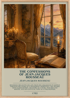 Confessions of Jean-Jacques Rousseau Bookish Wall Art by J. Rousseau