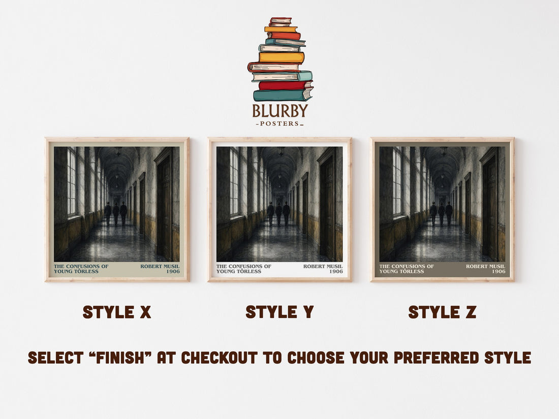 The Confusions of Young Törless literary print in frame leaning in hallway – literary fiction wall art (mockup)