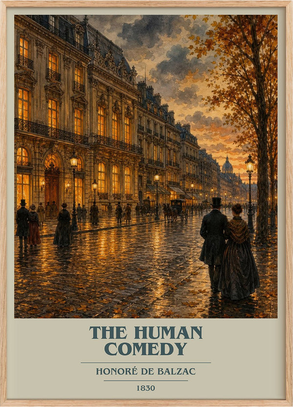 The Human Comedy Book Cover Poster by Honoré de Balzac