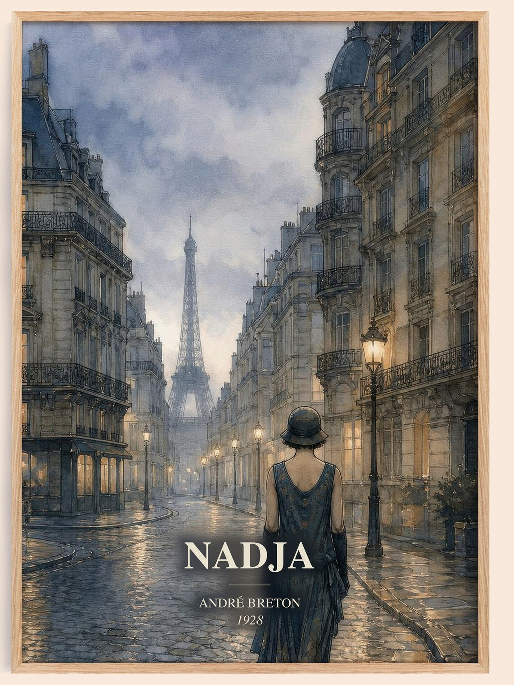 Nadja watercolour book poster by André Breton – framed literary art print