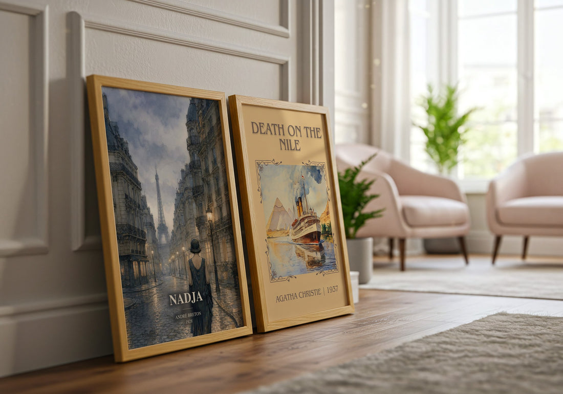 Nadja watercolour print framed by window – literary home decor