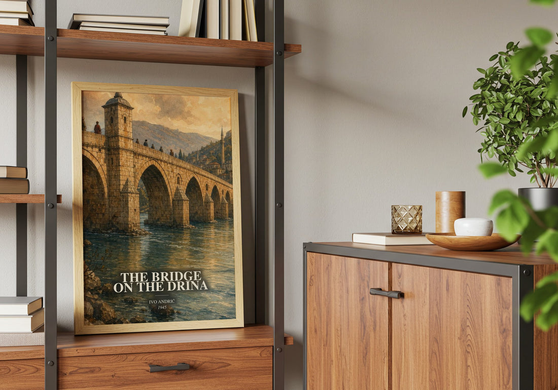 The Bridge on the Drina book watercolour illustration paper finish options – matte satin gloss
