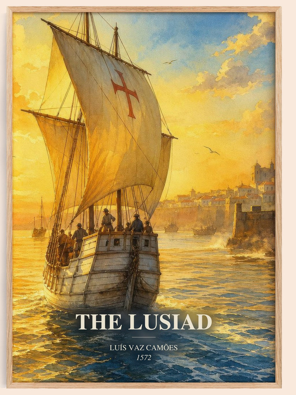 The Lusiad watercolour book poster by Luís Vaz Camões – framed literary art print